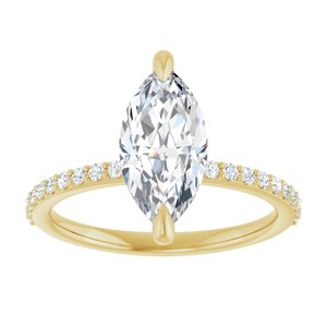 14K Yellow  12x6 mm Marquise Engagement Ring Mounting