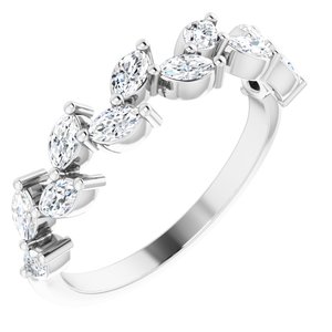 14K White 5/8 CTW Lab-Grown Diamond Anniversary Band