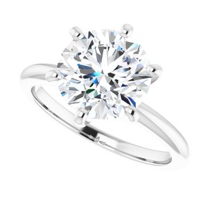 Platinum  9 mm Round Solitaire Engagement Ring Mounting