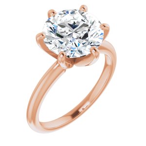 14K Rose Gold Round Solitaire Engagement Ring