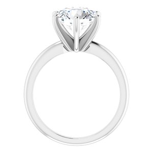 Platinum  9 mm Round Solitaire Engagement Ring Mounting