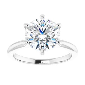 Platinum  9 mm Round Solitaire Engagement Ring Mounting