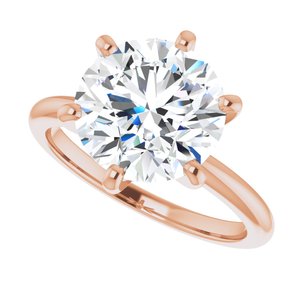 14K Rose Gold Round Solitaire Engagement Ring