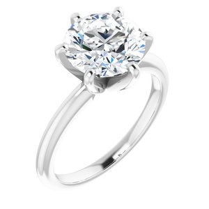 Platinum  9 mm Round Solitaire Engagement Ring Mounting