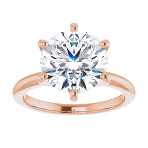 14K Rose Gold Round Solitaire Engagement Ring