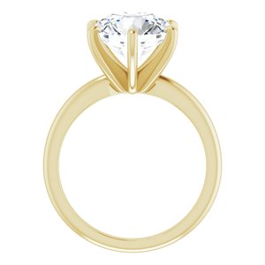 14K Yellow  10 mm Round Solitaire Engagement Ring Mounting