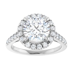 Platinum 8 mm Round French-Set Engagement Ring Mounting