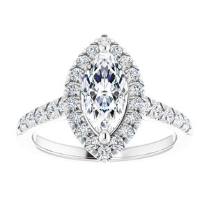 Platinum 10x5 mm Marquise French-Set Engagement Ring Mounting