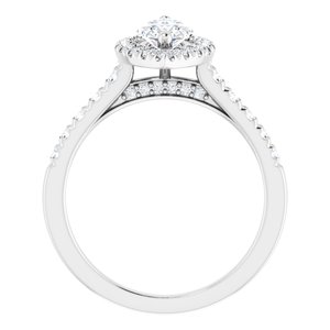 Platinum 10x5 mm Marquise French-Set Engagement Ring Mounting