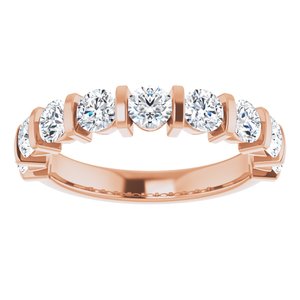 14K Rose  3.5 mm Round Anniversary Band Mounting