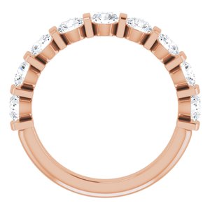 14K Rose  3.5 mm Round Anniversary Band Mounting