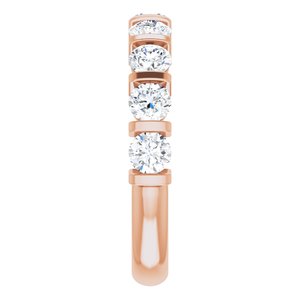 14K Rose  3.5 mm Round Anniversary Band Mounting