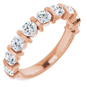 14K Rose  3.5 mm Round Anniversary Band Mounting