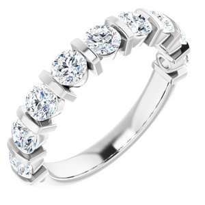 14K White  3.5 mm Round Anniversary Band Mounting