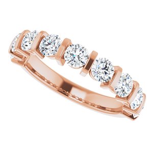 14K Rose  3.5 mm Round Anniversary Band Mounting