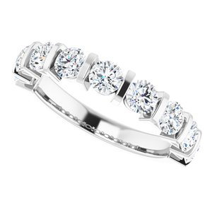 14K White  3.5 mm Round Anniversary Band Mounting