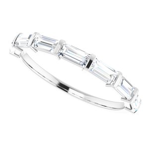 Platinum  4x2 mm Straight Baguette Anniversary Band Mounting