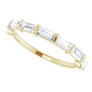 14K Yellow  4x2 mm Straight Baguette Anniversary Band Mounting