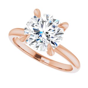 14K Rose  8.8 mm Round Solitaire Engagement Ring Mounting