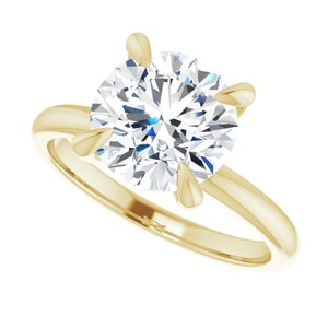 14K Yellow  8.8 mm Round Solitaire Engagement Ring Mounting