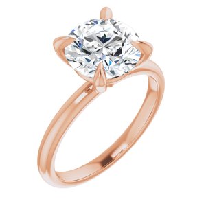 14K Rose  8.8 mm Round Solitaire Engagement Ring Mounting