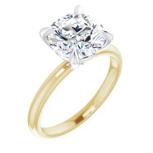 14K Yellow/White 8.8 mm Round Engagement Ring Mounting