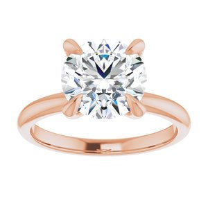 14K Rose  8.8 mm Round Solitaire Engagement Ring Mounting