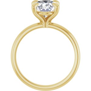 14K Yellow  10x8 mm Oval Solitaire Engagement Ring Mounting