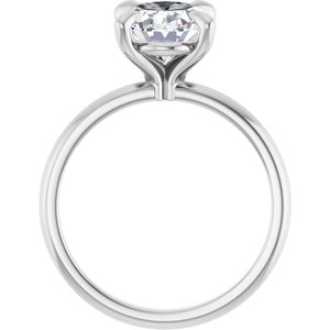 Platinum  10x8 mm Oval Solitaire Engagement Ring Mounting