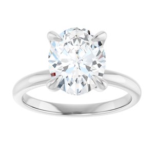 Platinum  10x8 mm Oval Solitaire Engagement Ring Mounting