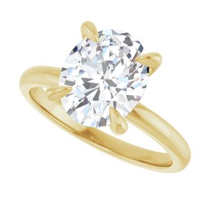 14K Yellow  10x8 mm Oval Solitaire Engagement Ring Mounting