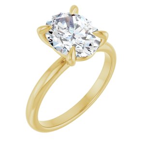 14K Yellow  10x8 mm Oval Solitaire Engagement Ring Mounting