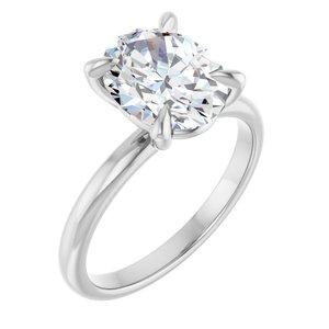 Platinum  10x8 mm Oval Solitaire Engagement Ring Mounting