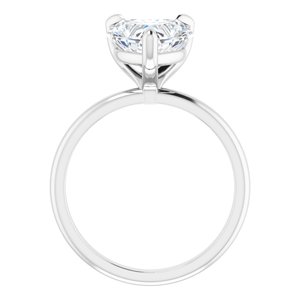 Platinum  9x9 mm Heart Solitaire Engagement Ring Mounting