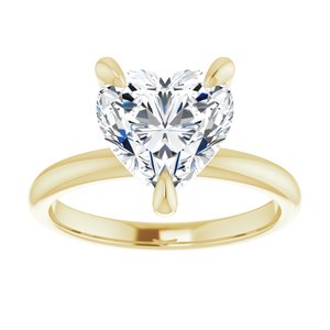 14K Yellow  9x9 mm Heart Solitaire Engagement Ring Mounting