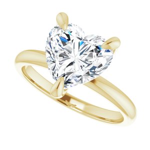 14K Yellow  9x9 mm Heart Solitaire Engagement Ring Mounting