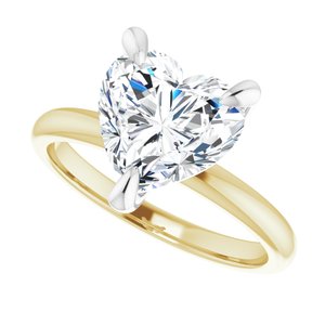 14K Yellow/White 9 x 9 mm Heart Engagement Ring Mounting