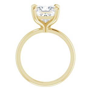 14K Yellow  8x8 mm Square Solitaire Engagement Ring Mounting