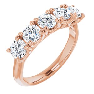 14K Rose 4.4 mm Round Anniversary Band Mounting