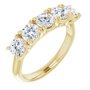 14K Yellow 4.4 mm Round Anniversary Band Mounting