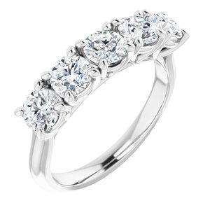 Platinum 4.4 mm Round Anniversary Band Mounting