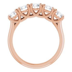 14K Rose 4.4 mm Round Anniversary Band Mounting