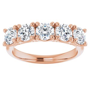 14K Rose 4.4 mm Round Anniversary Band Mounting