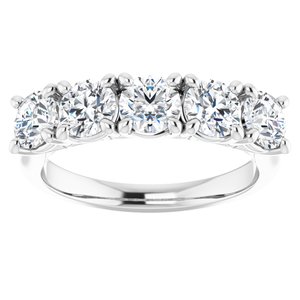 Platinum 4.4 mm Round Anniversary Band Mounting