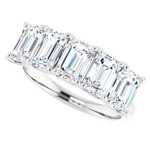 Platinum 6x4 mm Emerald Anniversary Band Mounting