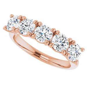 14K Rose 4.4 mm Round Anniversary Band Mounting