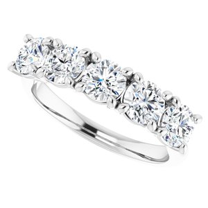 Platinum 4.4 mm Round Anniversary Band Mounting