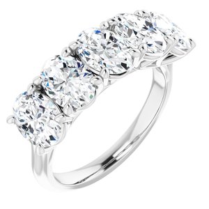 Platinum 7x5 mm Oval Anniversary Band Mounting