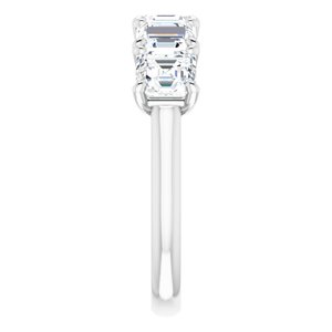 Platinum 5x5 mm Asscher Anniversary Band Mounting