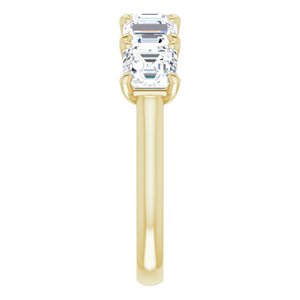 14K Yellow 5x5 mm Asscher Anniversary Band Mounting